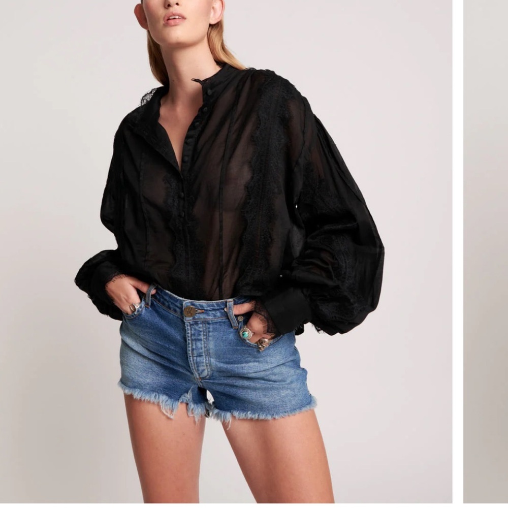 • One Teaspoon • BONITA HIGH WAIST DENIM SHORTS Blue 26